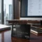 A high-tier Rewards Cards for grocery spending resting on a clean wooden desk in a modern financial office.